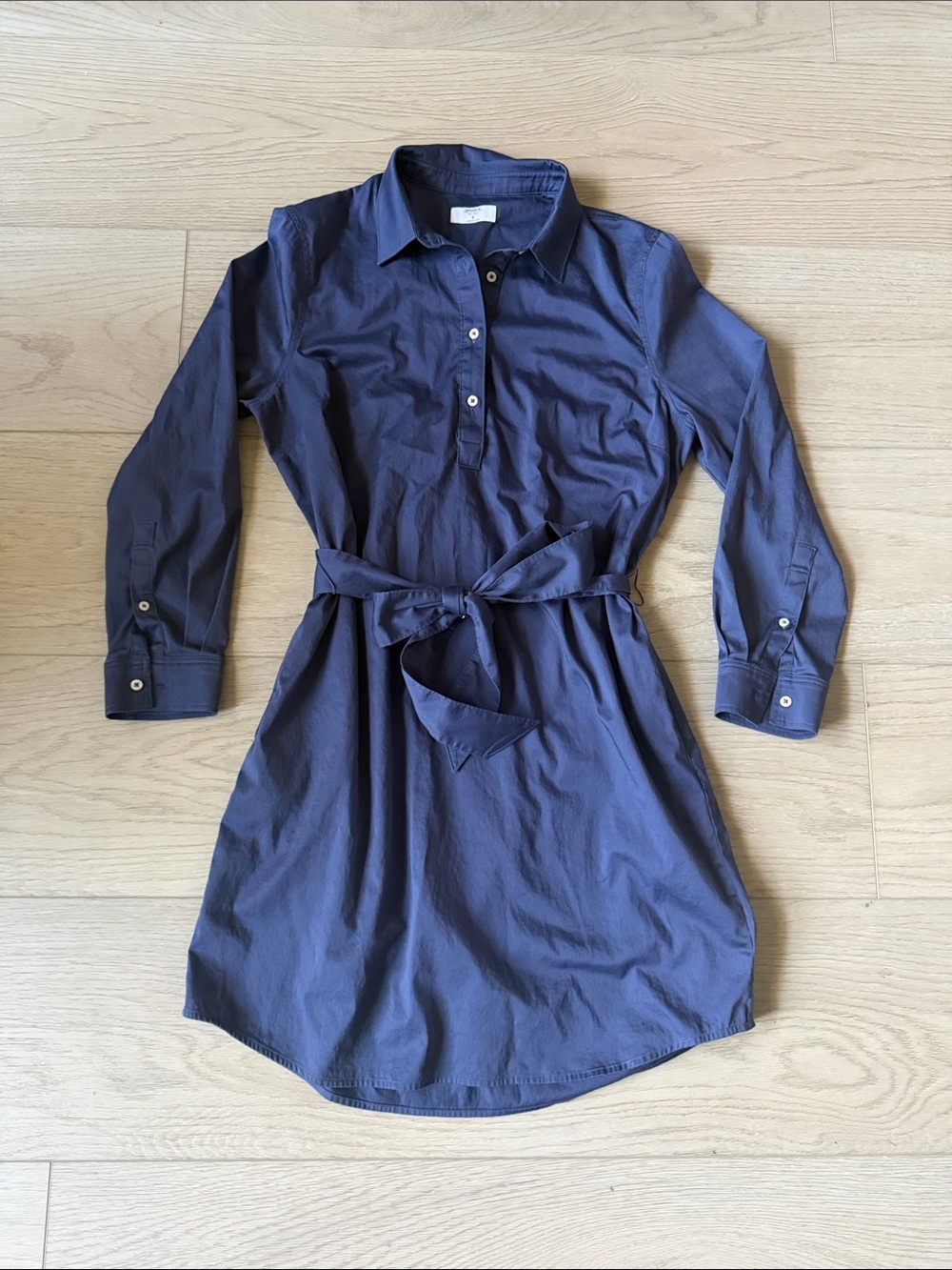 UNTUCKit Navy Blue Long Sleeve Shirt Dress